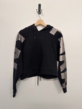 IVY PARK black and metallic crop hoodie, small